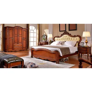 अमेरिकी राजा रानी ठोस लकड़ी के बिस्तर के फ्रेम लिविंग रूम