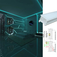 Profil en silicone flexible 1212 pour bande LED, pour créer des éclairages de contour pour armoires, placards, bibliothèques, plafonds, murs