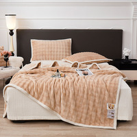 Couverture de lit d'hiver luxueuse en flanelle double couche, douce, moelleuse, en polaire, confortable, duveteuse, chaude, style coréen double épaisseur