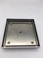 Drain de sol carré en acier inoxydable 304 brossé pour salle de bain, drain de douche pour déchets de sol