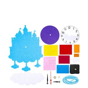 Kit de <span class=keywords><strong>Reloj</strong></span> DIY para Niños, Kit de Manualidades de <span class=keywords><strong>Reloj</strong></span> DIY Divertido para Niños, Entrenamiento de Cognición del Tiempo con Diseños de Castillo Espacial y Globos - Product Image 3