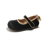 Chaussures habillées Mary Jane pour filles, faible MOQ, 3-12 ans, avec nœud décoratif, fermeture auto-agrippante, en cuir microfibre, confortables et légères
