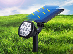 10 LED 100 Lumen Lumières Solaires Lumineuses Extérieur Étanche Paysage Projecteur Lampes De Sécurité pour Allée Voie Passerelle - Product Image 4
