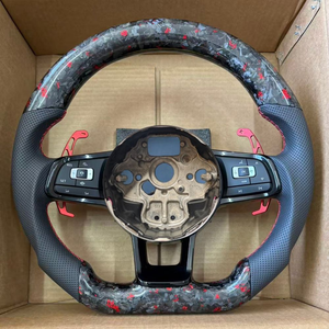 Volante de Fibra de Carbono Forjado Personalizado, Apto para Volkswagen Golf Mk7 7.5 GTI GTS GTD GTE R <span class=keywords><strong>Line</strong></span> <span class=keywords><strong>Polo</strong></span> GTI MK7 - Product Image 1