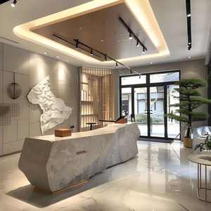 YS-0798 モダンラグジュアリーホワイトファイバーグラスエコフレンドリーレセプションデスクLEDライトカスタマイズオフィス病院モールビューティー - Product Image 4