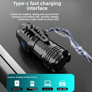 Nouvelle Lampe Torche Mini Canon à <span class=keywords><strong>Trois</strong></span> Yeux Haute Luminosité Longue Portée Rechargeable à Clipser sur Casquette, Étanchéité IP65, Portée de 100-200m - Product Image 5