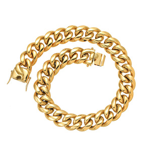 สร้อยคอสแตนเลสทรงกลมขนาด 22 มม. สร้อยคิวบาสำหรับผู้ชาย สร้อยคอแฟชั่นเท่ๆ สไตล์ Tanjing สร้อยคอแฟชั่น Lijing - Product Image 4