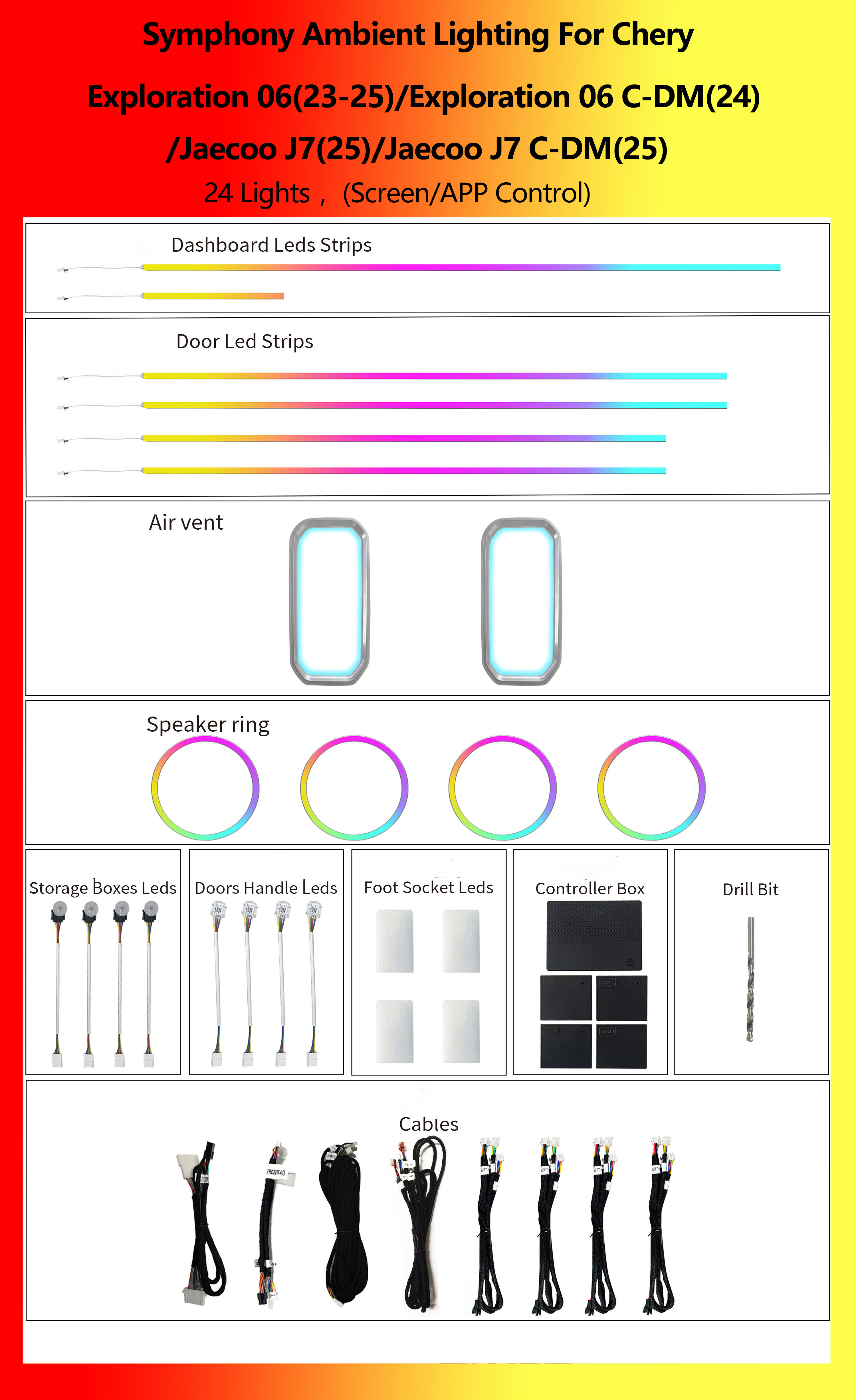 Chery Exploration 06/Jaecoo J7 Symphony 24 Luces