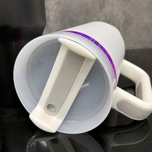 USA Warehouse Black White Powder Coated H2.0 <b>40oz</b> <b>Tumbler</b> Travel Mug Water Bottle Purple Plated <b>40oz</b> <b>Tumbler</b> <b>with</b> <b>Handle</b> - Product Image 3