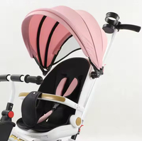 Poussette multifonctionnelle de luxe pour bébé, tricycle pour bébé avec poignée de poussée réglable à 3 vitesses et siège inclinable et rotatif