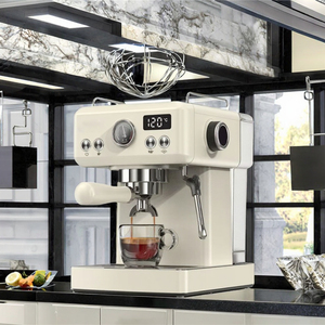 Cafetera Semiautomática Italiana de Acero Inoxidable con Espumador de Leche de Doble Temperatura, Ecológica para el Hogar, 20 Bares, Semiautomática - Product Image 1
