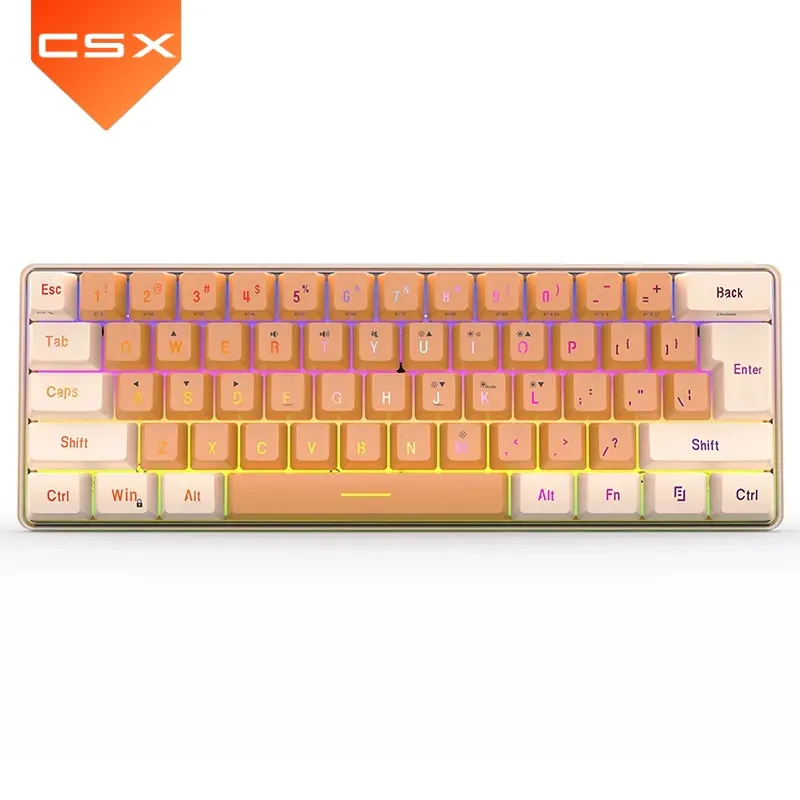 Csx bán buôn PC máy tính Redragon USB có dây 61 phím mini RGB LED cơ khí Bàn phím chơi game