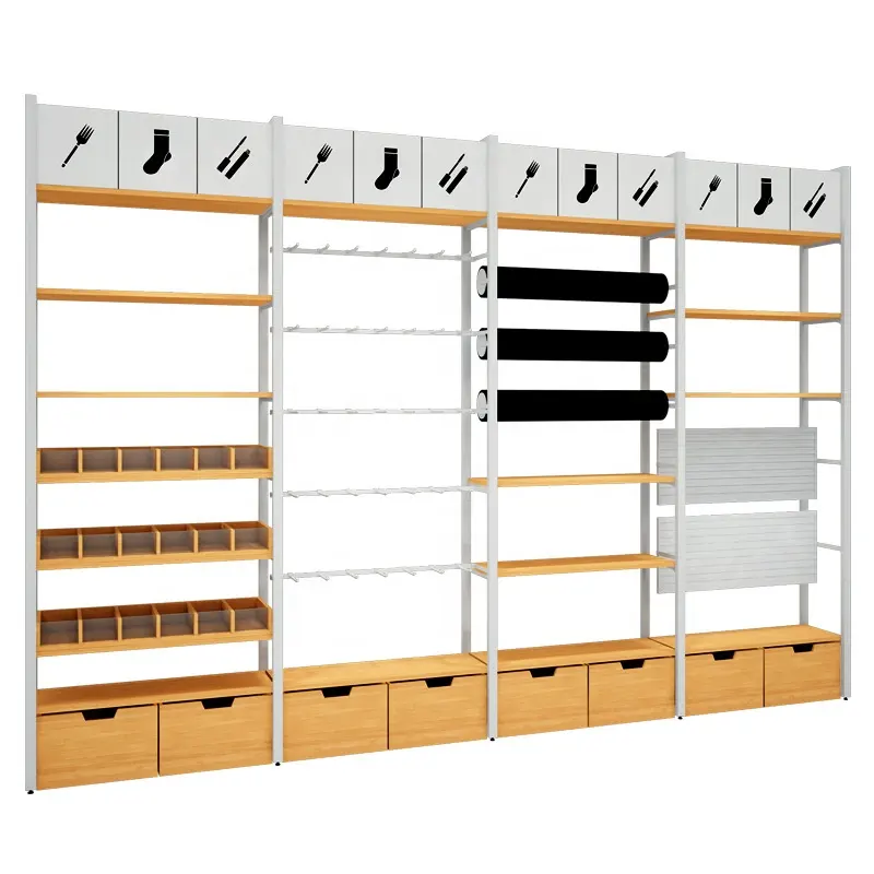 Keway Hot-Selling Metaal & Hout Display Rek Sieraden Winkel Boetiek Kantoorbenodigdheden Winkel Premium Display Staand