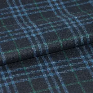Groothandel Italiaanse Hoge Kwaliteit Dunne Pak Flanel Single Geborsteld Polyester Mix Geruit Wollen Stof
