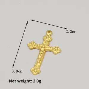 Retro crucifijo galvanizado Vaticano Rosario religioso DIY Jesús Cruz componente colgante VATICANO accesorios parte - Product Image 2