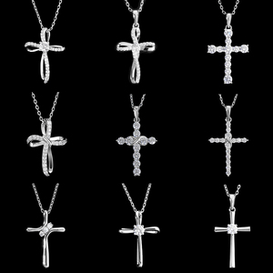 Custom Moissanite <strong>Cross</strong> <strong>Pendant</strong> 14K <strong>Gold</strong> Plated Jesus Christian Reiligous Jewelry 925 Sterling Silver Crucifix VVS Diamond Charm - Product Image 1