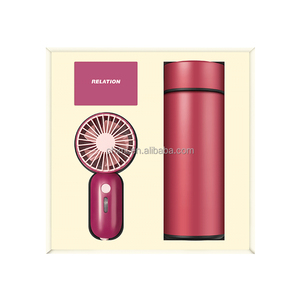 Mini ventilateur + bouteille sous vide personnalisé pour hommes, boîte de cadeau d'anniversaire pour enfants, haut de gamme, - Product Image 1