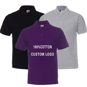 100% algodón en blanco diseño de logotipo personalizado de manga corta Camiseta Polo en blanco camiseta de camarero de gran tamaño logotipo personalizado - Product Image 1