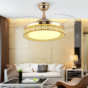 Hot Sale Design Living Room <b>Led</b> Pendant <b>Light</b> Modern Gold Decorative Arylic <b>Ceiling</b> Invisible <b>Fan</b> <b>with</b> <b>Light</b> - Product Image 4