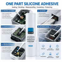 Adhésif silicone RTV efficace de 300 ml pour la fixation et l'étanchéité des circuits imprimés, silicone non-affaisseur pour boîtiers électriques, adhésif fiable