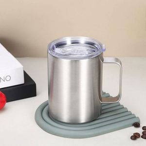 Logotipo Impreso 12oz. 20 onzas. Tazas de Café Personalizadas de Doble Pared de Acero Inoxidable con Tapa Transparente para Promociones - Product Image 5