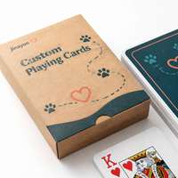 Cartes à jouer en papier kraft avec logo personnalisé, imprimées mat, jeu de poker, cadeau de bienvenue pour les soins des animaux