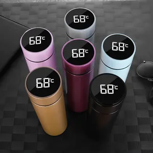 2022 Hot Selling 500ml Vakuum thermos flaschen Wasser flaschen LED Screen Panel Touch Thermoskanne mit Temperatur anzeige