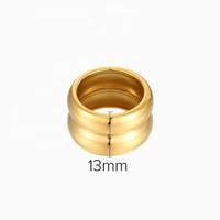 Bague tendance européenne et américaine en acier inoxydable double couche pour femme, design simple et uni, cercle, gourde, arc, vente en gros transfrontalière