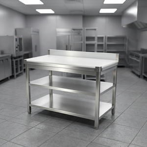 Commercial 3-layer workbench with PE cutting board, perfect for vegetable processing, suitable for use in kitchens, restaurants - Product Image 1