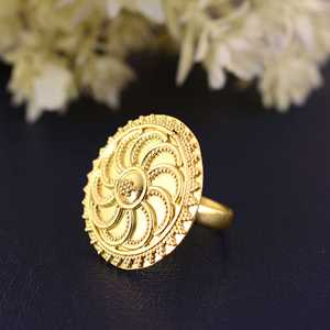 Elegant design <b>Boho</b> Mandala <b>Ring</b> Brass <b>Rings</b> For Women 18K Gold Plated Tribal Sunburst <b>Ring</b> for Wholesale/OEM/ODM - Product Image 3
