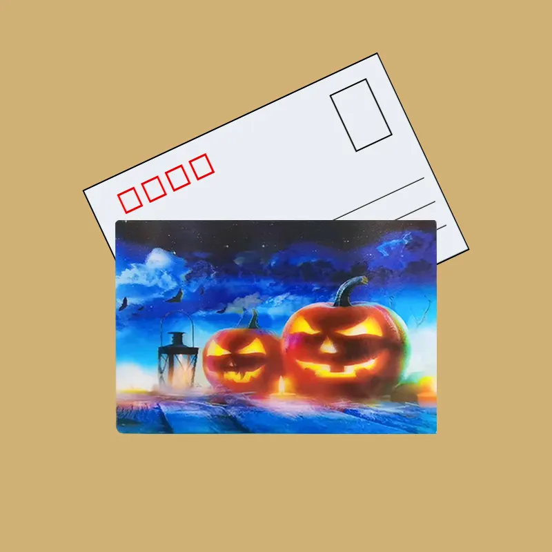 Il commercio all'ingrosso personalizza il biglietto da visita lenticolare della cartolina di Halloween 3D dell'animale domestico di alta qualità 10*15 cm per i regali di festival dei bambini