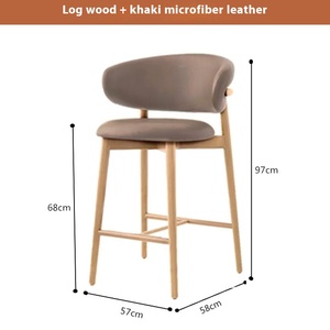 Chaise haute de bar en bois de style européen, tabouret de bar en bois moderne pour salle à manger, salon, comptoir, cuisine - Product Image 6