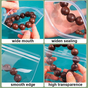 Pochette en vinyle transparente, fermeture éclair auto-scellante, sac en PVC transparent pour bijoux, emballage de bracelet en pierres précieuses - Product Image 2