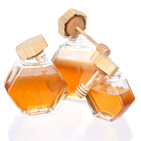 Bouteilles d'emballage de miel de haute qualité 100 ml 220 ml 380 ml Pot de miel avec bâtonnet en bois