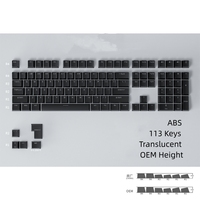 Cheap Price ABS Translucent 115 Keys 113 Keys Closed End Process Mechanical Keyboard Keycaps