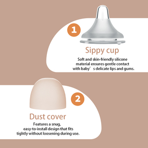 Tasse à bec PPSU 280ml sans BPA avec paille et poignée Conception personnalisée mignonne Tasse d'alimentation sans déversement pour bébés et tout-petits - Product Image 4