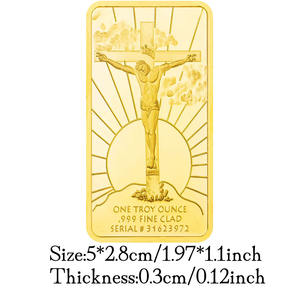 금바 예수 기독교 십자가의 역 소장 선물 기념 주화 계명 금도금 기념품 주화 - Product Image 3