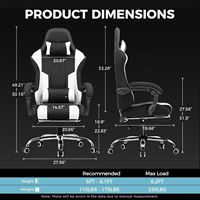 Chaise de jeu ergonomique en cuir PU à dossier haut pour gamer, avec support lombaire massant – Prix de gros