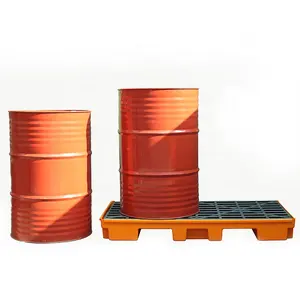 Tote Pallet Secondary Containment Poly Spill Pallets For 1000L Ibc Tank 2 Drum Supplier 4 Short Feet Spill Pallet