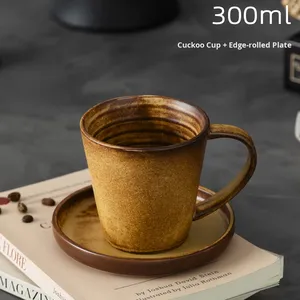 Taiwan Handmade Rock Clay Rough Pottery Retro Japanese Style Coffee Mug Ceramic Drip Bag Coffee Cup - Product Image 2