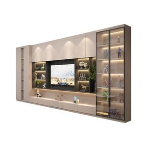 Mobile <span class=keywords><strong>TV</strong></span> Moderno di Lusso <span class=keywords><strong>in</strong></span> Legno da Parete Sospeso con LED per Centro Intrattenimento Domestico <span class=keywords><strong>in</strong></span> Soggiorno - Product Image 2