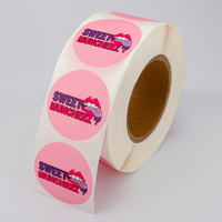 Rouleau d'Autocollants Personnalisés en Vinyle Adhésif Imperméable, Étiquette Ronde avec Logo d'Entreprise pour Scellement d'Emballages Cosmétiques et Alimentaires