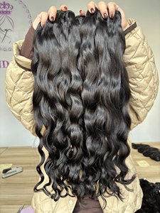 自然波浪 100% 未加工人发束批发廉价人发束原生处女发女用 - Product Image 2