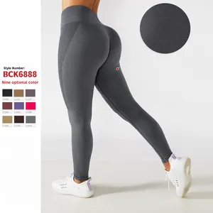 Koşu Yoga pantolon yüksek bel spor karın kontrol spor Scrunch popo spor tayt kadınlar için özel Logo