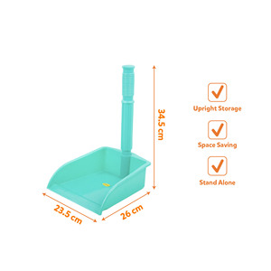Plastic Dustpan and Brush Set Lightweight Portable Cleaning Kit with Self <b>Standing</b> Design Easy to Store and Clean Suitable - Product Image 1