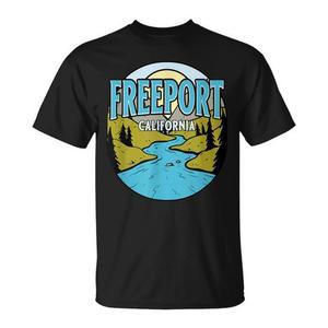 T-shirt con stampa souvenir Freeport California River Valley - Product Image 1