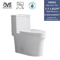WC de salle de bain OVS CUPC pour l'Amérique du Nord, toilette en céramique personnalisée, allongée, à chasse d'eau siphonique, monobloc