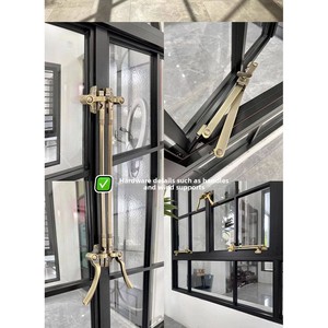 Fenêtres en alliage d'aluminium de style français vintage Bamus, portes à battants arquées de style européen pour villa, isolation thermique - Product Image 2