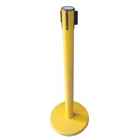 Système de gestion de file d'attente de barrière de ceinture rétractable de support de ceinture jaune pour le musée