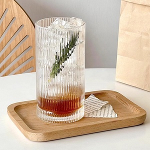 Vasos de cóctel de whisky de fondo grueso de vidrio acanalado de gran capacidad - Product Image 2